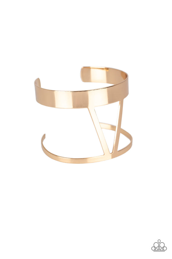 Rural Ruler - Gold Cuff Bracelet - Bangle Gold Box
