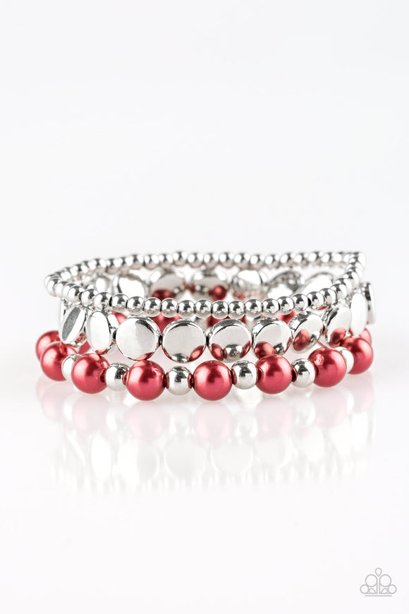 Girly Girl Glamour - Red Stretch Bracelet