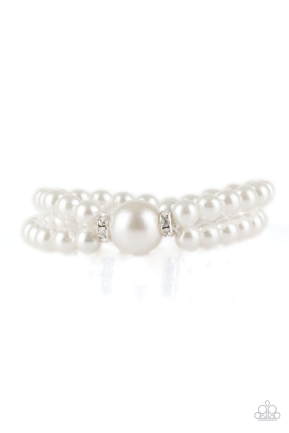 Romantic Redux - White Stretch Bracelet