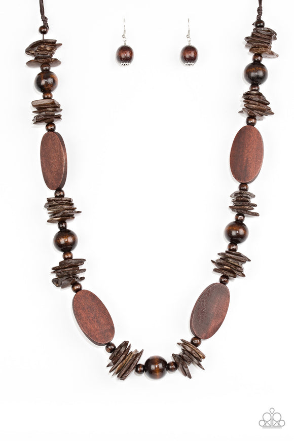 Carefree Cococay - Brown Necklace - Box 3 - Brown