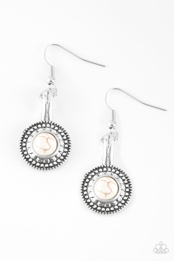 Simply Stagecoach - White Earring