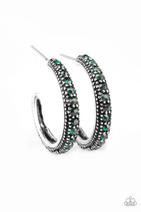 Twinkling Tinseltown - Green Hoop Earring