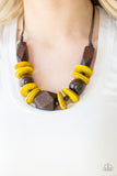 Pacific Paradise - Yellow Wooden Necklace - Box 4 - Yellow