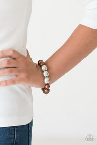 All Dressed UPTOWN - Brown Stretch Bracelet