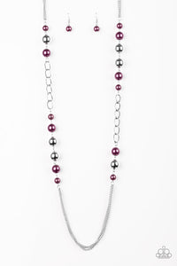 Uptown Talker - Purple Necklace - Box 6 - Purple