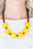 Oh My Miami - Yellow Wooden Necklace - Box 1 - Yellow