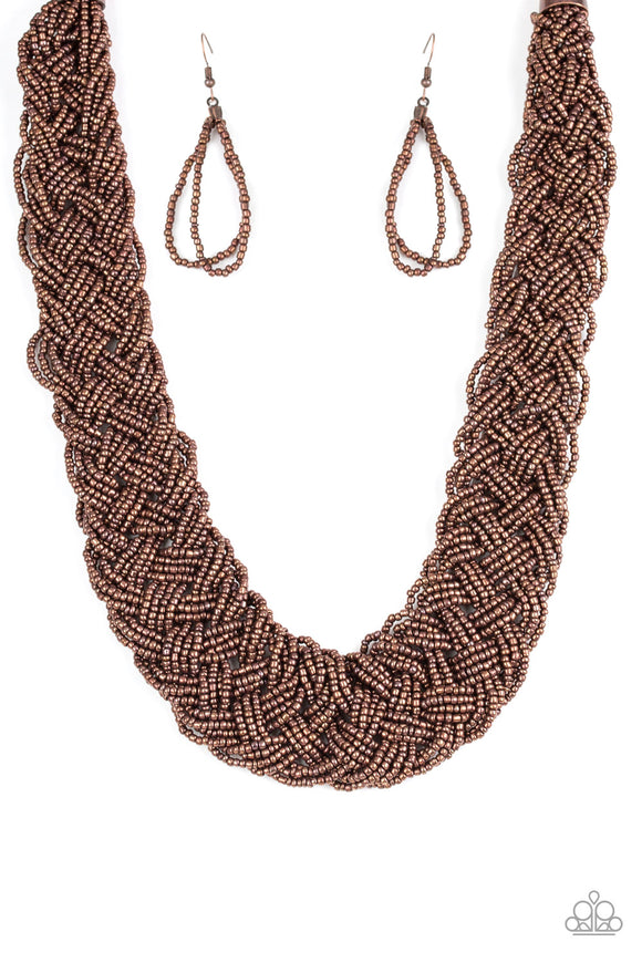 Mesmerizingly Mesopotamia - Copper Seed Bead Necklace - Box 7 - Copper