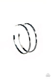 Geo Edge - Black  Hoop Earring