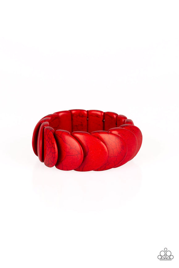 Nomadic Nature - Red Stretch Bracelet