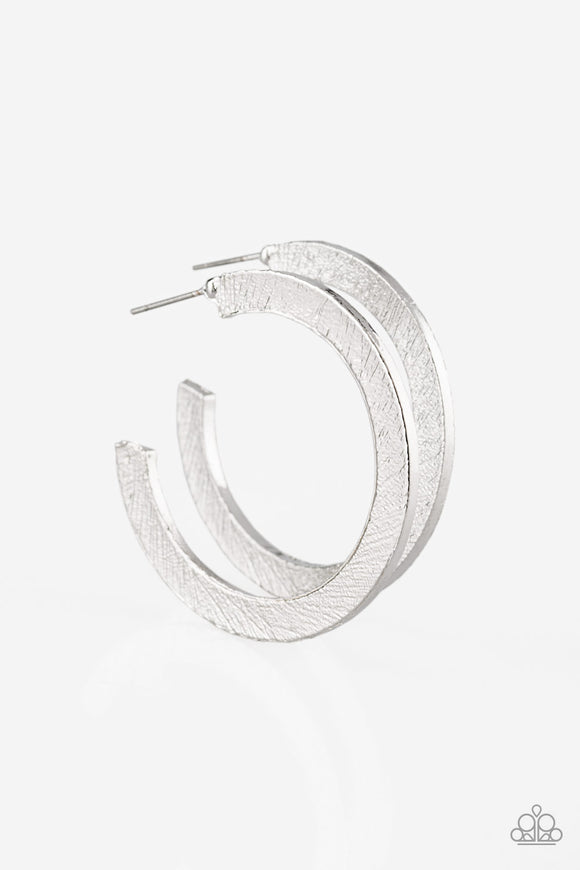 HAUTE Glam - Silver Hoop Earring