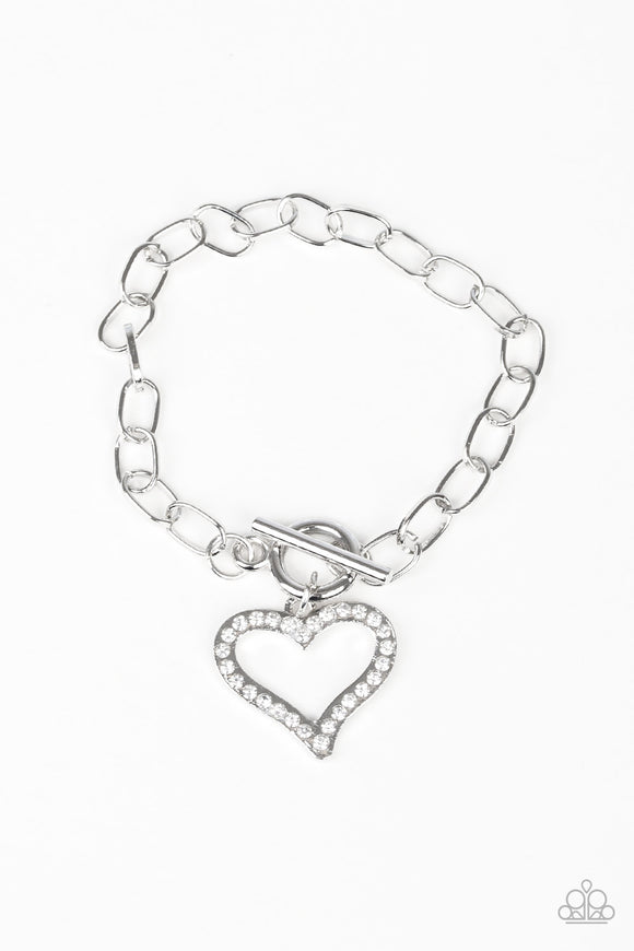 March To A Different HEARTBEAT - White Toggle Bracelet