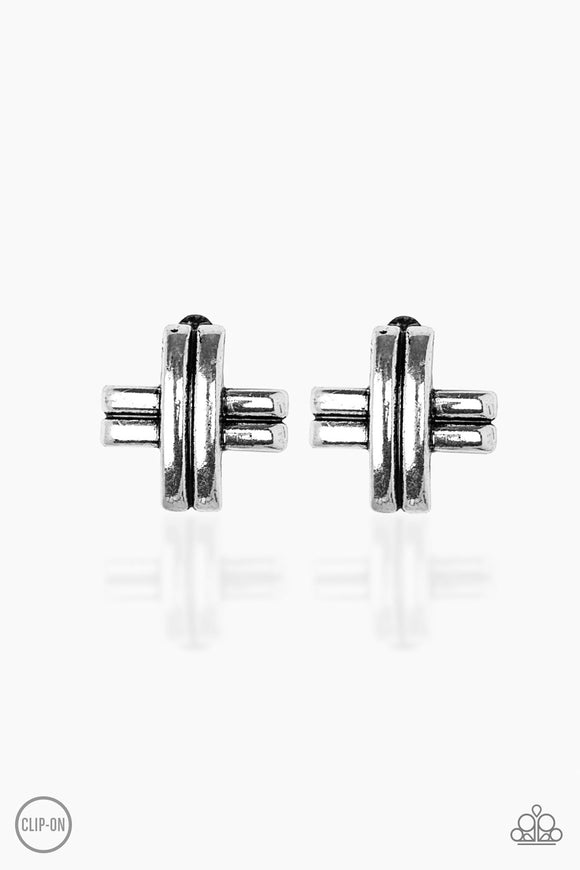 Couture Crossover - Silver Clip-On Earring - Box 1