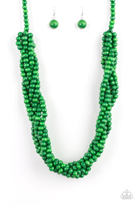 Tahiti Tropic - Green Wooden Necklace - Box 5 - Green