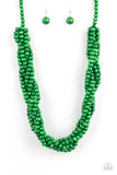 Tahiti Tropic - Green Wooden Necklace - Box 5 - Green
