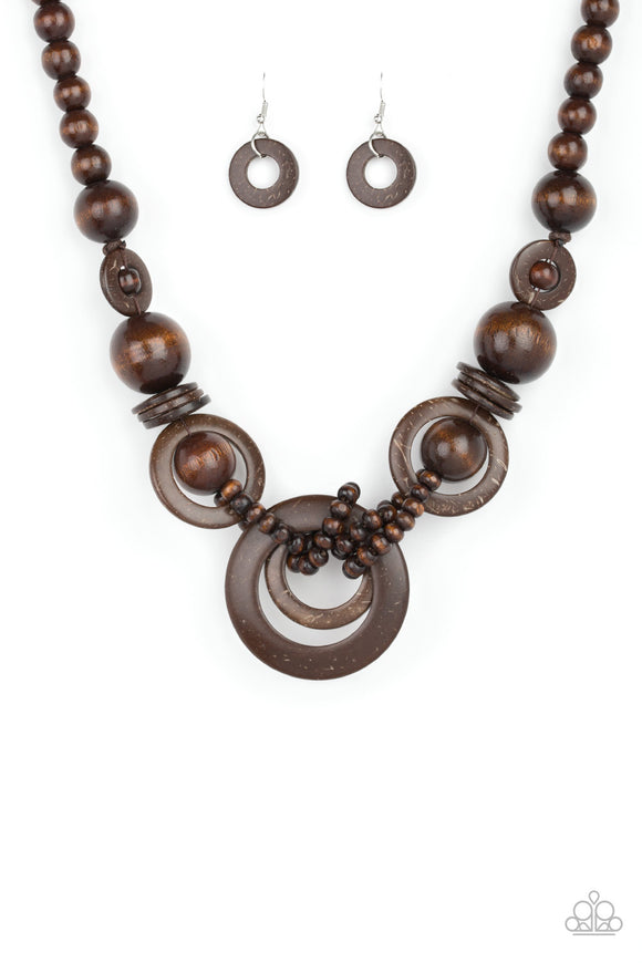 Boardwalk Party - Brown Necklace - Box 2 - Brown