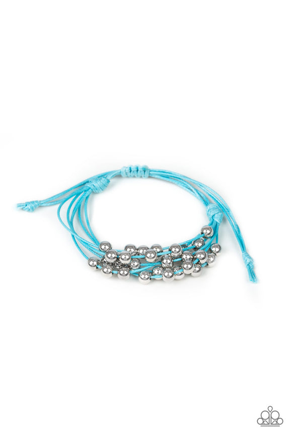 Without Skipping A Bead - Blue Urban Pull Cord Bracelet
