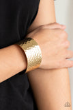 Simmering Shimmer - Gold Cuff Bracelet - Bangle Gold Box
