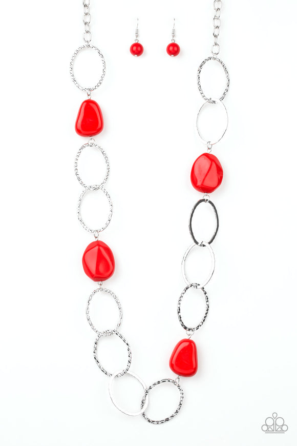 Modern Day Malibu - Red Necklace - Box 4 - Red