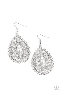 Glamour Grandeur - White Earring