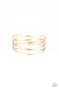 Showstopping Sheen - Gold Cuff Bracelet - Bangle Gold Box