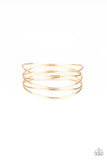 Showstopping Sheen - Gold Cuff Bracelet - Bangle Gold Box