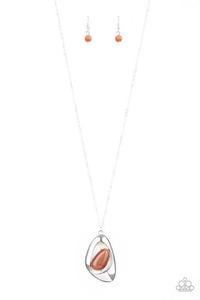 Asymmetrical Bliss - Orange Necklace - Box 6 - Orange