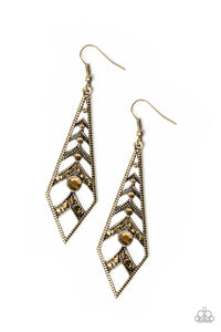 Flared Flair - Brass Earrings