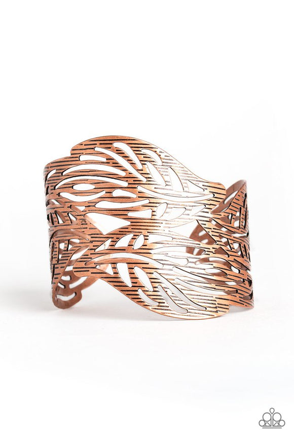 Leafy Lei - Copper Cuff Bracelet - Copper Cuff