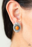 Stone Tiki - Orange Post Earring - Box 1 - Orange
