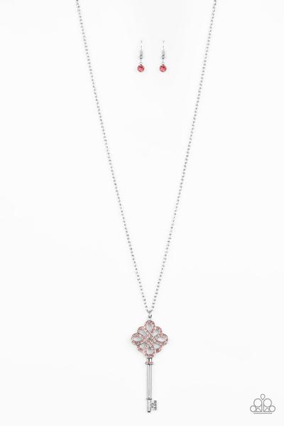 Unlocked - Pink Necklace - Box 5 - Pink - LOP - 5/20