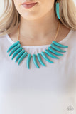 Tusk Tundra - Blue/gold Necklace - LOP - Aug 20 - Box 7 - Blue