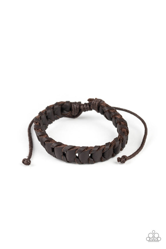 Grit And Grease - Brown Urban Pull Cord Bracelet