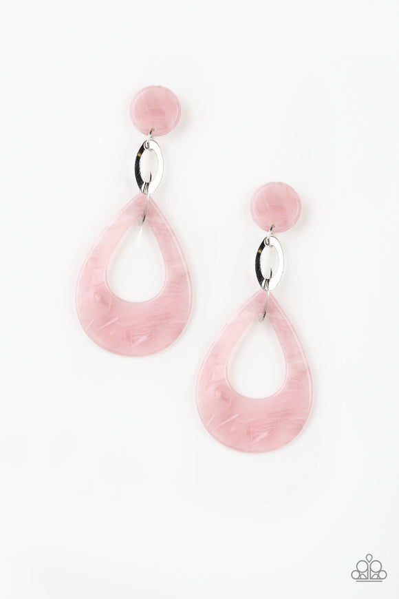 Beach Oasis - Pink Post Earrings