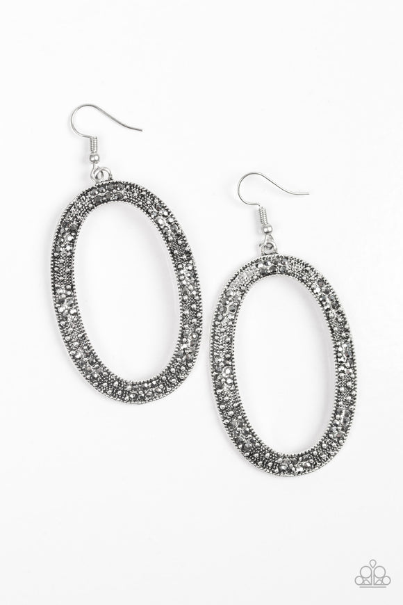 Rhinestone Rebel - Silver Earrings