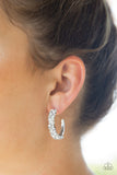 Glitter Galaxy - White Hoop Earrings