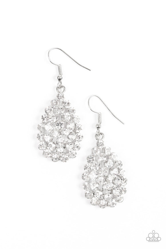 Sparkling Sparkle-naire - White Earring