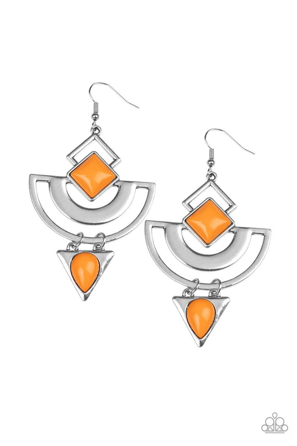Geo Gypsy - Orange Earrings