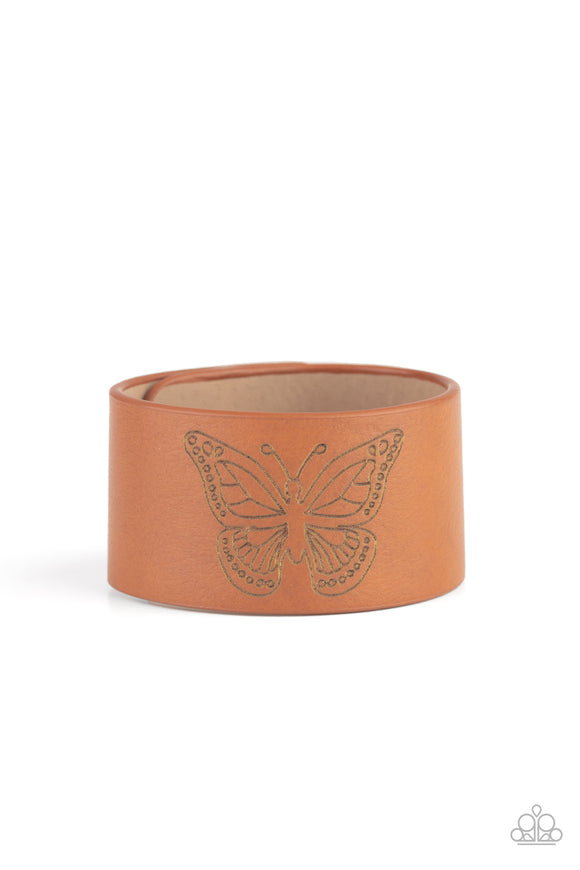 Flirty Flutter - Brown Urban Bracelet - LOP - Aug/20