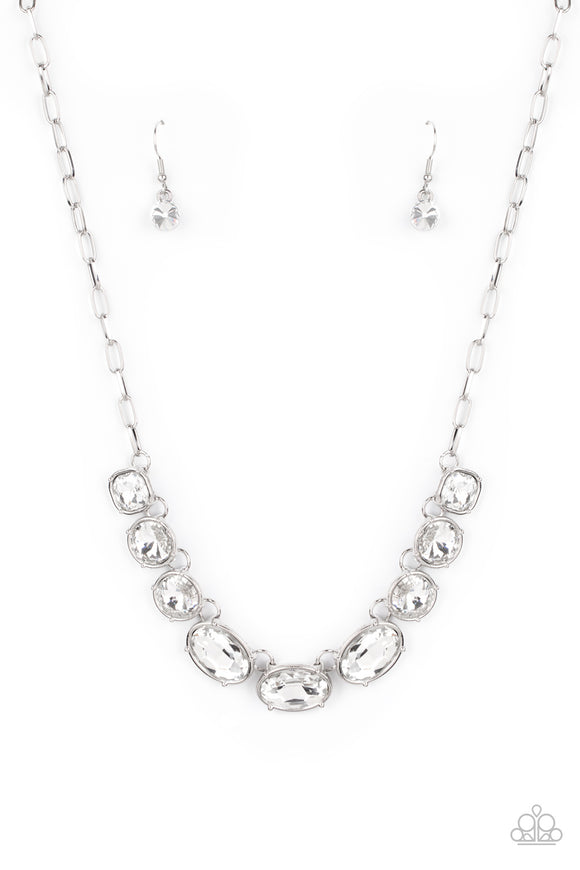 Gorgeously Glacial - White Necklace - Box 5 - White - LOP