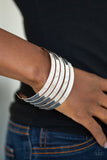 Big Time Shine - White Cuff Bracelet