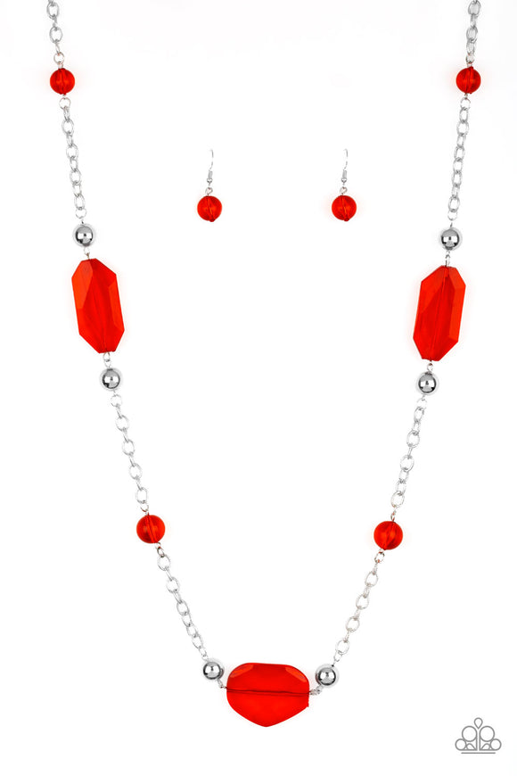 Crystal Charm - Red Necklace - Box 4 - Red