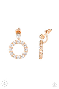 Diamond Halo - Gold Double-Sided Post Earrings - Box 1 - Double-Sided Post