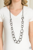 Elegantly Ensnared - Black Necklace - Box 7 - Black