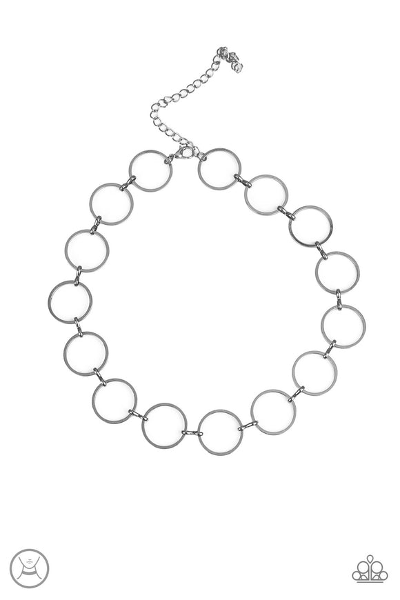 Retro Metro - Black Choker Necklace