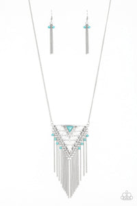 Colorfully Colossal - Blue Necklace