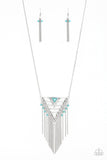 Colorfully Colossal - Blue Necklace