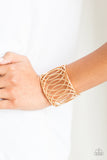 Dizzyingly Diva - Gold Cuff Bracelet