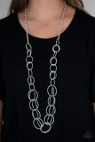 Elegantly Ensnared - Silver Necklace - Box 20 - Silver