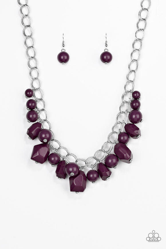 Gorgeously Globetrotter - Purple Necklace - Box 4 - Purple