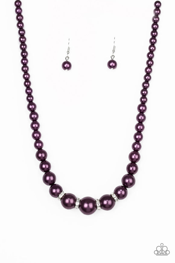 Party Pearls - Purple Necklace - Box 6 - Purple